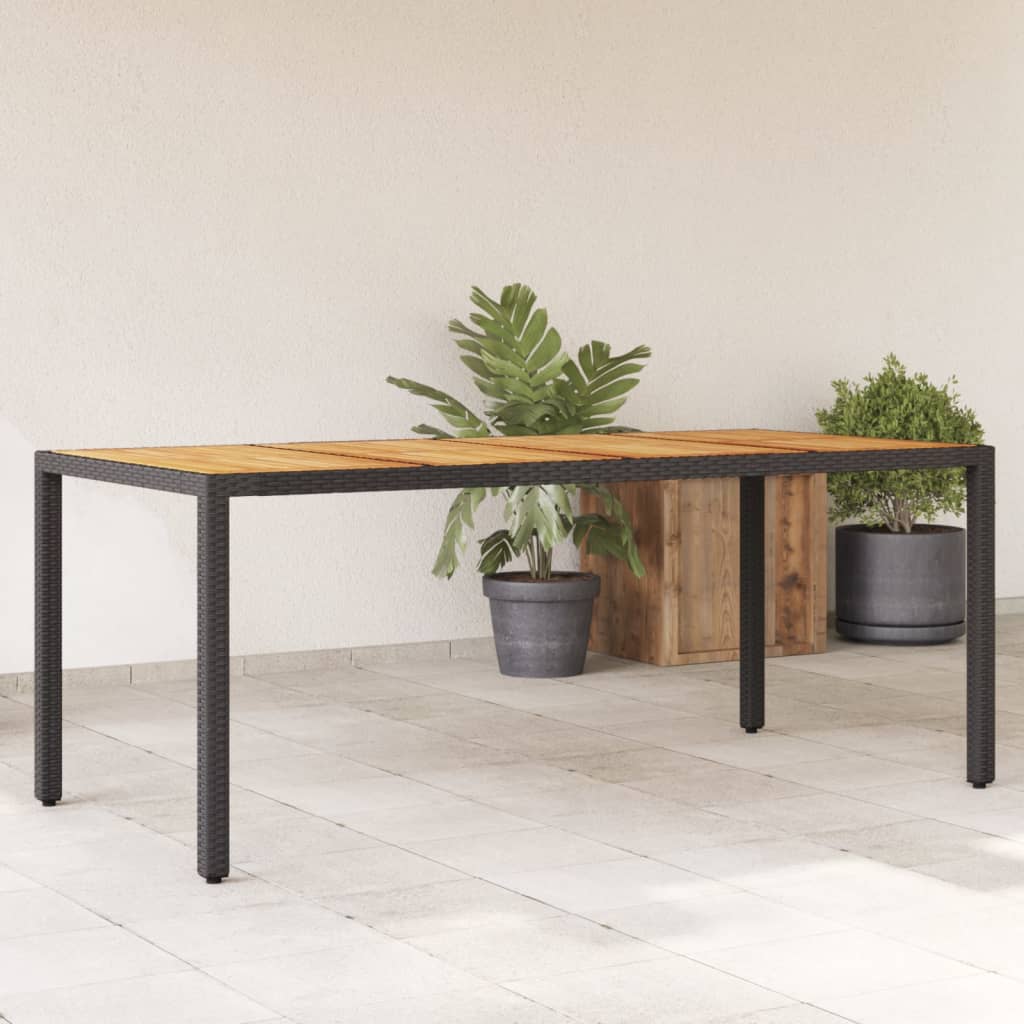 Hagebord Med Topp I Akasietre Svart 190X90X75 Cm Polyrotting