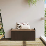 Oppbevaringsbenk Med Pute Brun 115X51X52 Cm Polyrotting