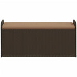 Oppbevaringsbenk Med Pute Brun 115X51X52 Cm Polyrotting