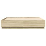 Sengeramme Med Led-Lys Sonoma Eik 200X200 Cm Konstruert Tre
