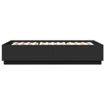 Sengeramme Med Led-Lys Svart 160X200 Cm Konstruert Tre