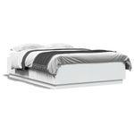 Sengeramme Med Led-Lys Hvit 120X200 Cm Konstruert Tre
