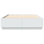 Sengeramme Med Led-Lys Hvit 120X200 Cm Konstruert Tre