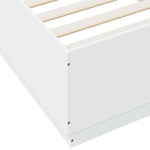 Sengeramme Med Led-Lys Hvit 100X200 Cm Konstruert Tre