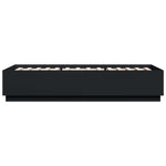 Sengeramme Med Led-Lys Svart 100X200 Cm Konstruert Tre