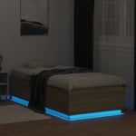 Sengeramme Med Led-Lys Sonoma Eik 100X200 Cm Konstruert Tre