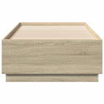 Sengeramme Med Led-Lys Sonoma Eik 100X200 Cm Konstruert Tre