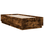 Sengeramme Med Led-Lys Røkt Eik 100X200 Cm Konstruert Tre