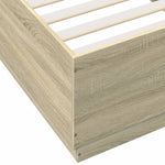 Sengeramme Med Led-Lys Sonoma Eik 90X200 Cm Konstruert Tre