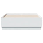 Sengeramme Med Led-Lys Hvit 135X190 Cm Konstruert Tre