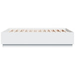 Sengeramme Med Led-Lys Hvit 120X190 Cm Konstruert Tre