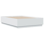 Sengeramme Med Led-Lys Hvit 120X190 Cm Konstruert Tre