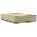 Sengeramme Med Led-Lys Sonoma Eik 120X190 Cm Konstruert Tre