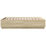 Sengeramme Med Led-Lys Sonoma Eik 120X190 Cm Konstruert Tre