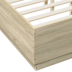 Sengeramme Med Led-Lys Sonoma Eik 120X190 Cm Konstruert Tre