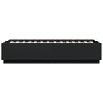 Sengeramme Med Led-Lys Svart 90X190 Cm Konstruert Tre
