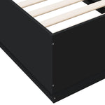Sengeramme Med Led-Lys Svart 90X190 Cm Konstruert Tre