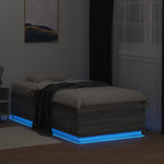Sengeramme Med Led-Lys Grå Sonoma 90X190 Cm Konstruert Tre