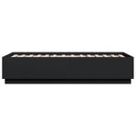Sengeramme Med Led-Lys Svart 75X190 Cm Konstruert Tre
