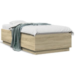 Sengeramme Med Led-Lys Sonoma Eik 75X190 Cm Konstruert Tre