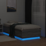 Sengeramme Med Led-Lys Grå Sonoma 75X190 Cm Konstruert Tre