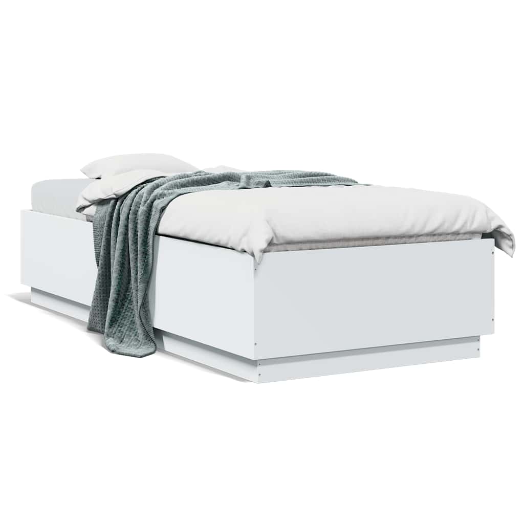 Sengeramme Hvit 100X200 Cm Konstruert Tre