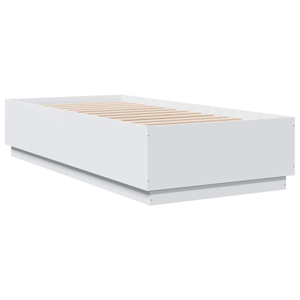 Sengeramme Hvit 100X200 Cm Konstruert Tre