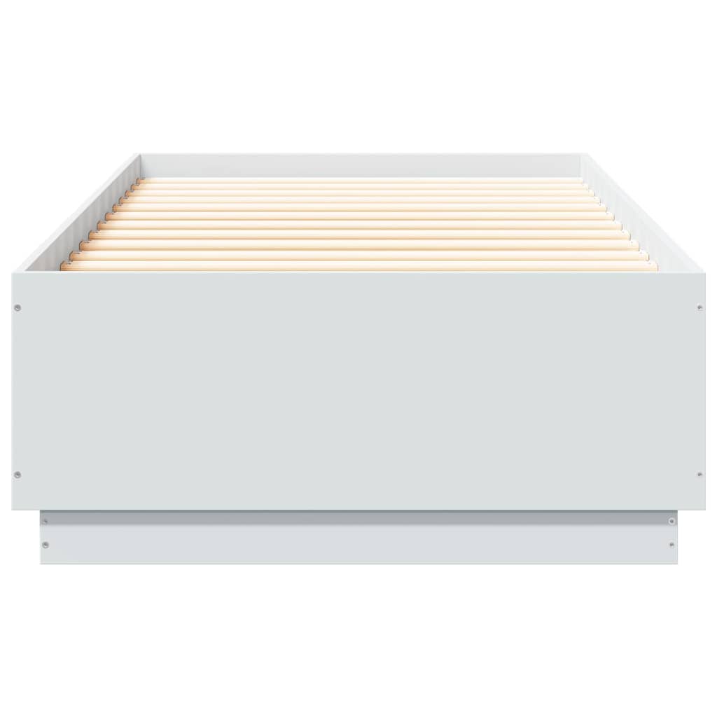 Sengeramme Hvit 100X200 Cm Konstruert Tre