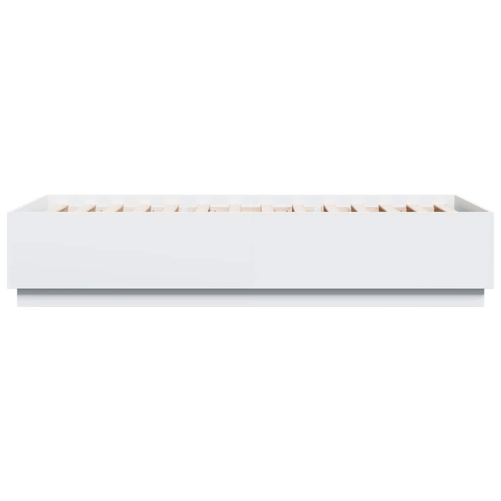 Sengeramme Hvit 100X200 Cm Konstruert Tre