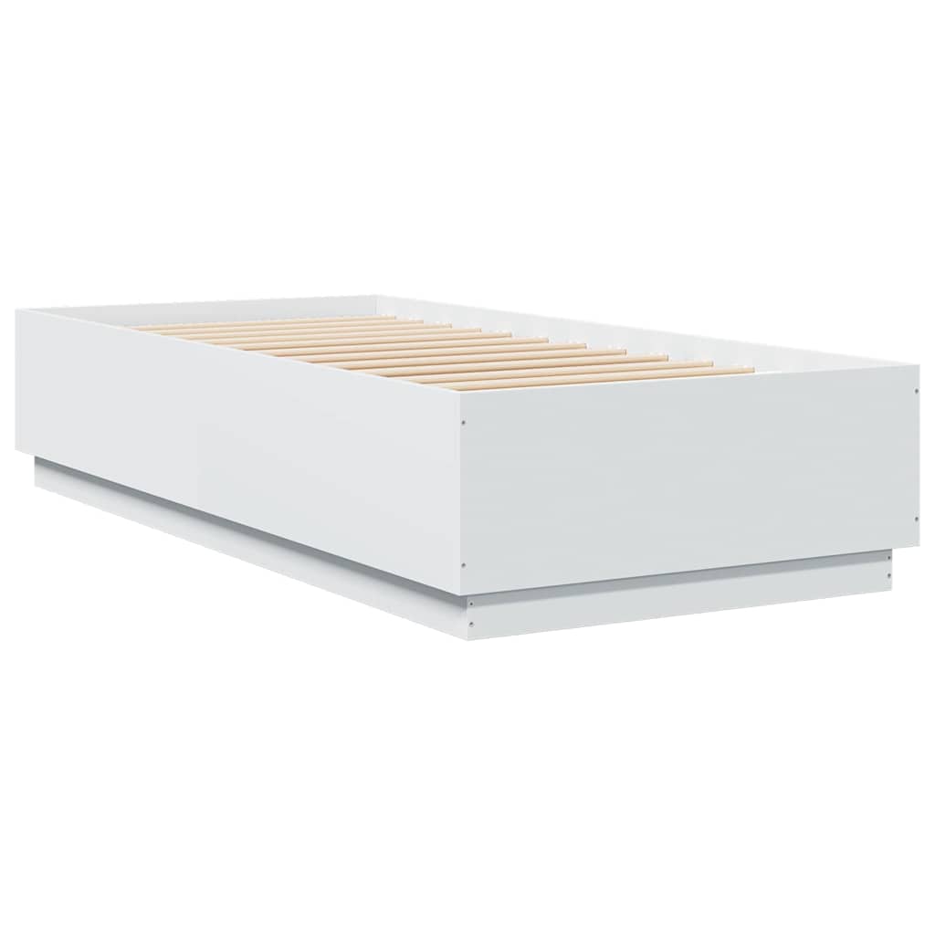 Sengeramme Hvit 100X200 Cm Konstruert Tre