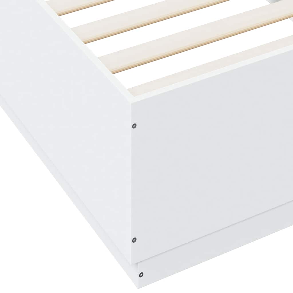 Sengeramme Hvit 100X200 Cm Konstruert Tre