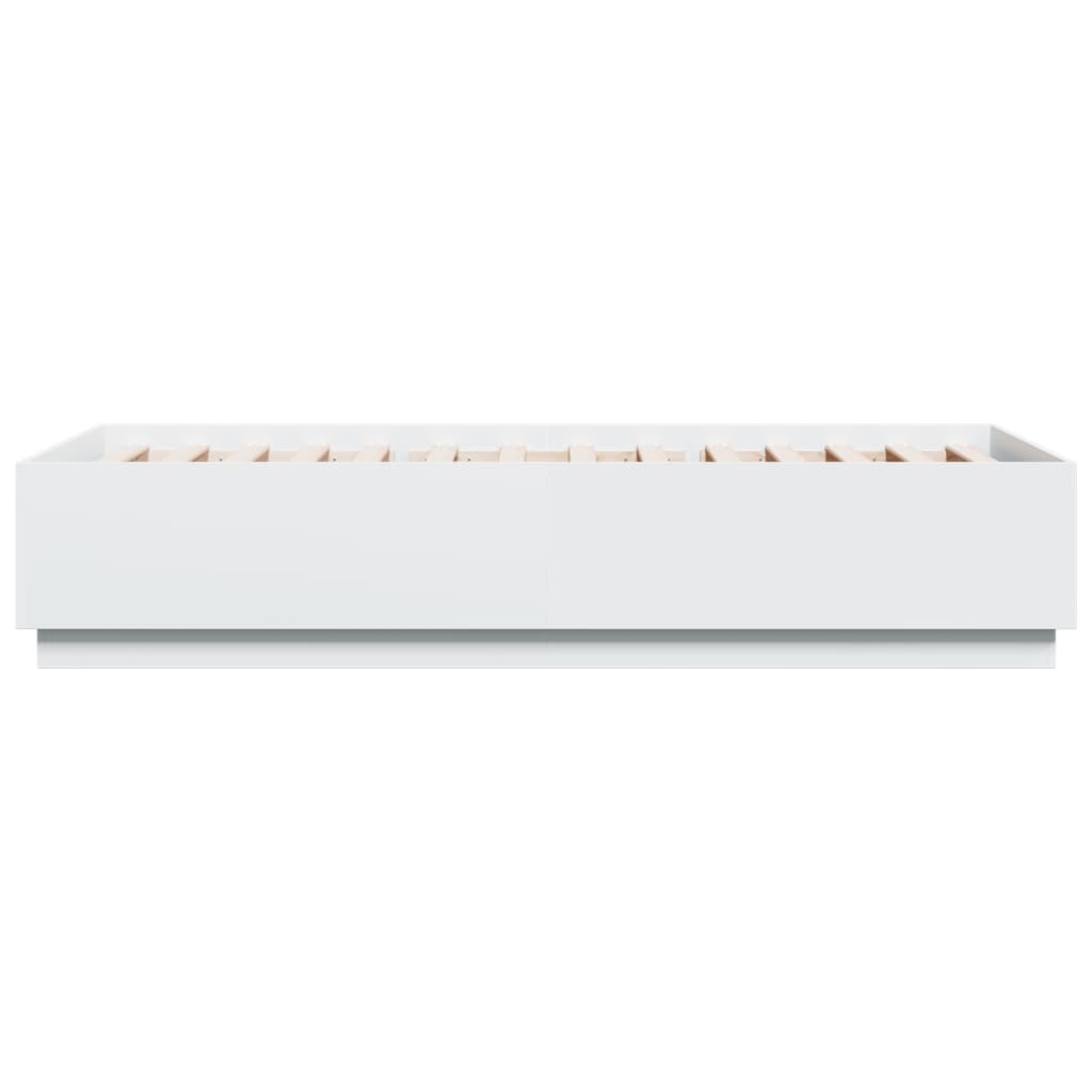 Sengeramme Hvit 90X200 Cm Konstruert Tre