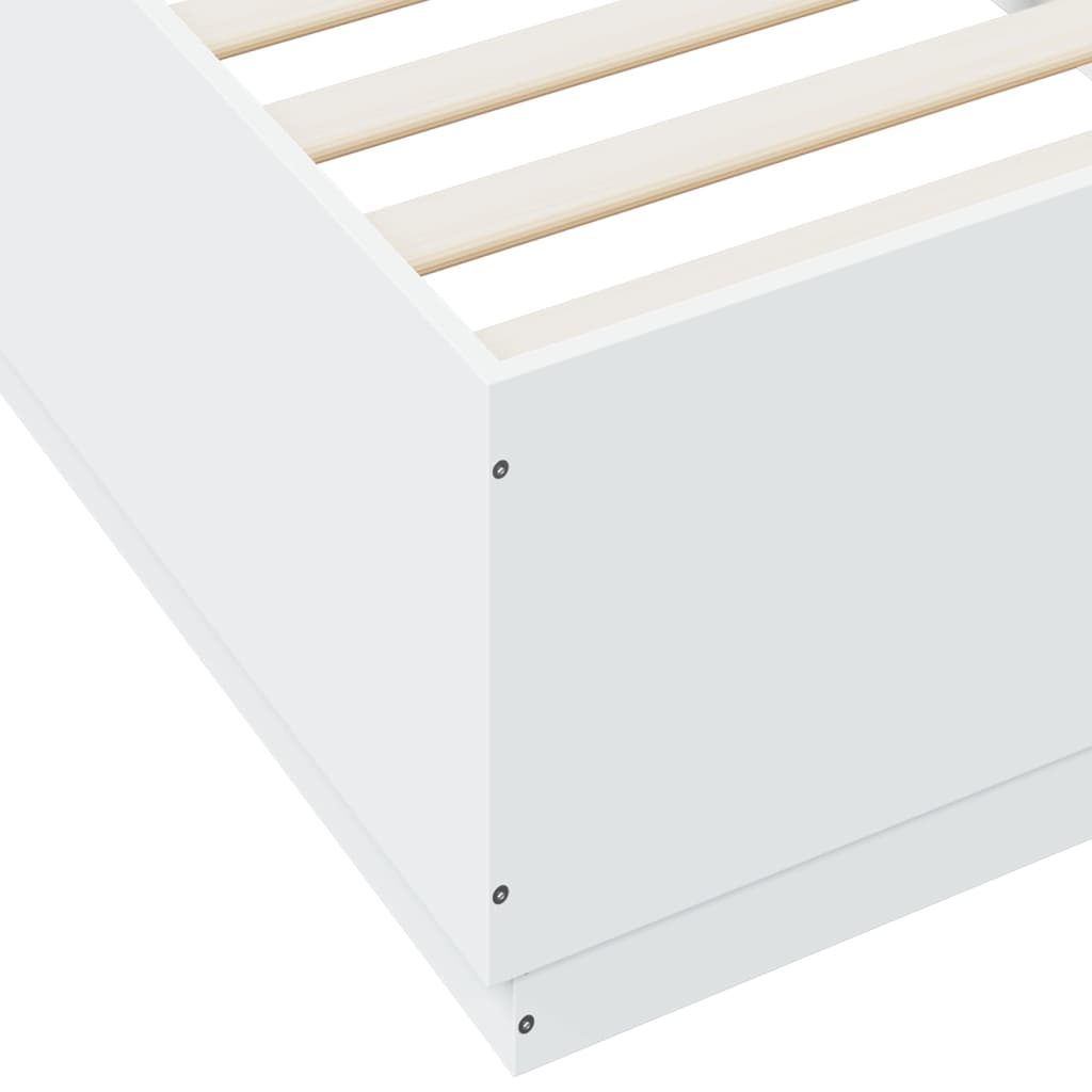 Sengeramme Hvit 90X200 Cm Konstruert Tre