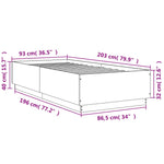 Sengeramme Hvit 90X200 Cm Konstruert Tre
