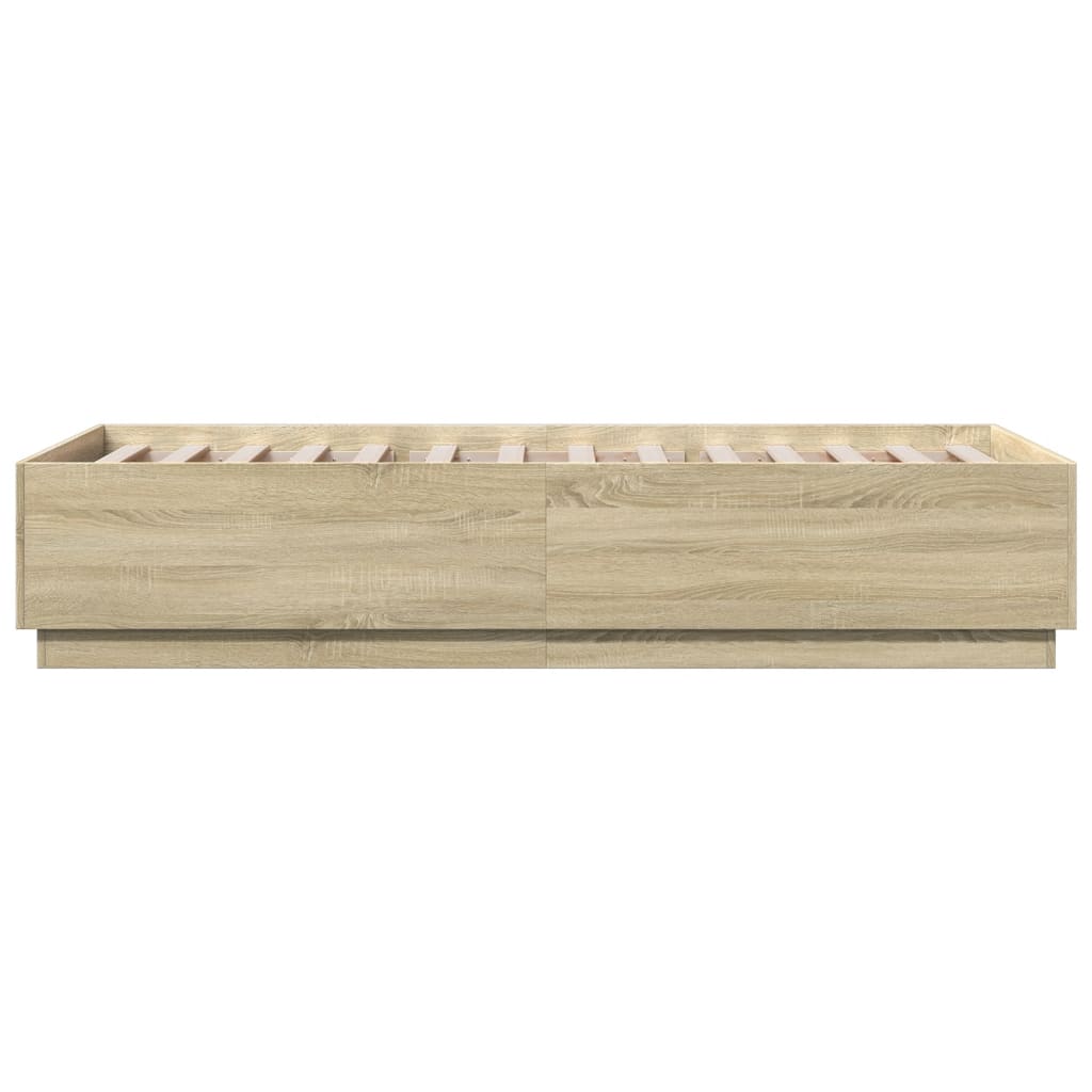 Sengeramme Sonoma Eik 90X200 Cm Konstruert Tre