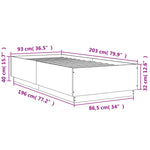 Sengeramme Sonoma Eik 90X200 Cm Konstruert Tre