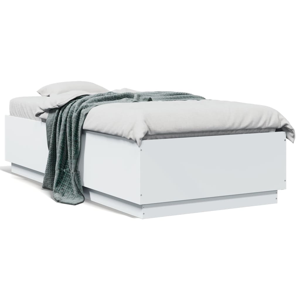 Sengeramme Hvit 90X190 Cm Konstruert Tre
