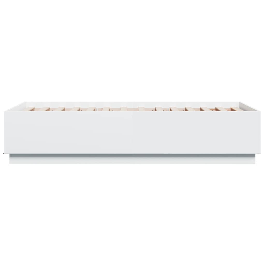 Sengeramme Hvit 90X190 Cm Konstruert Tre
