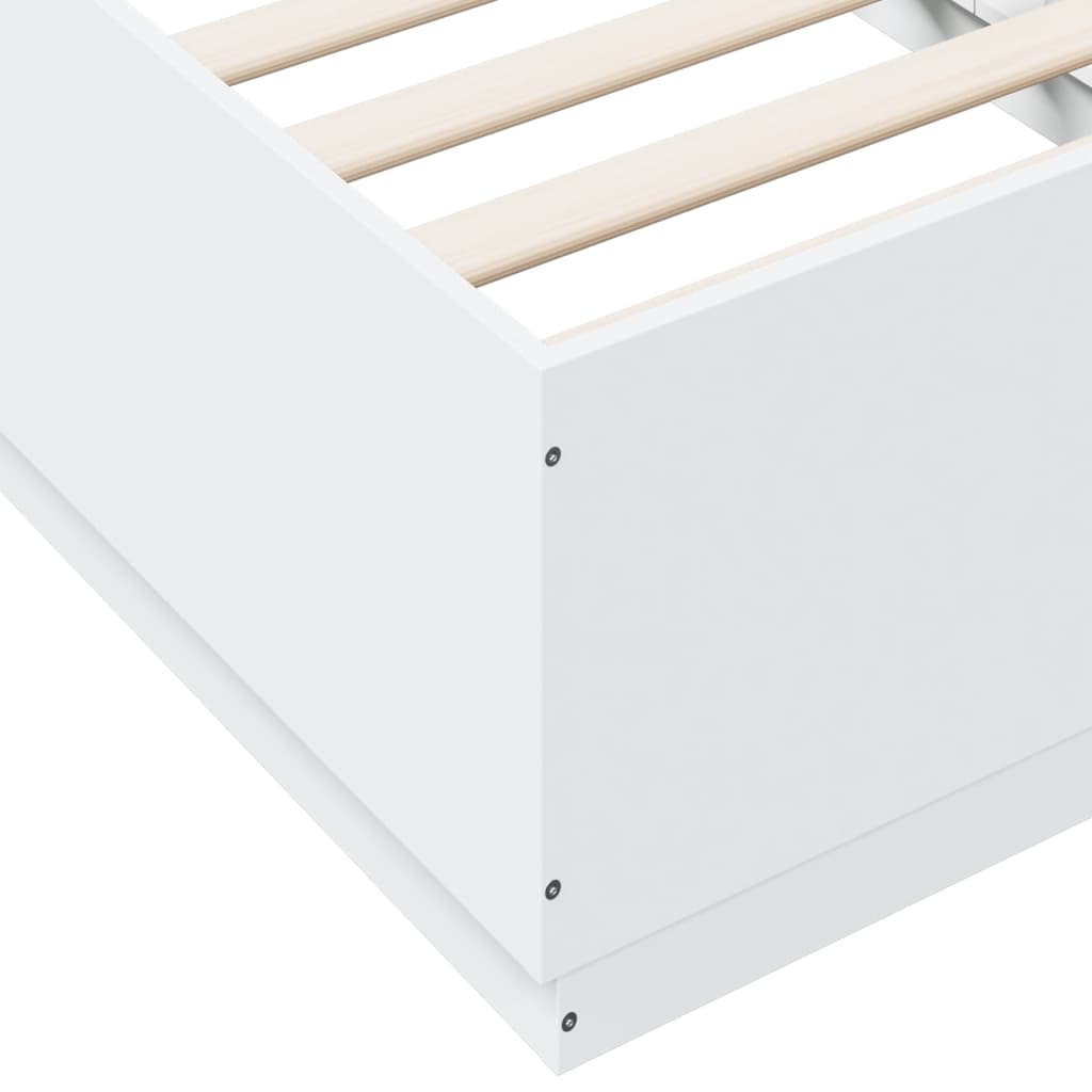 Sengeramme Hvit 90X190 Cm Konstruert Tre