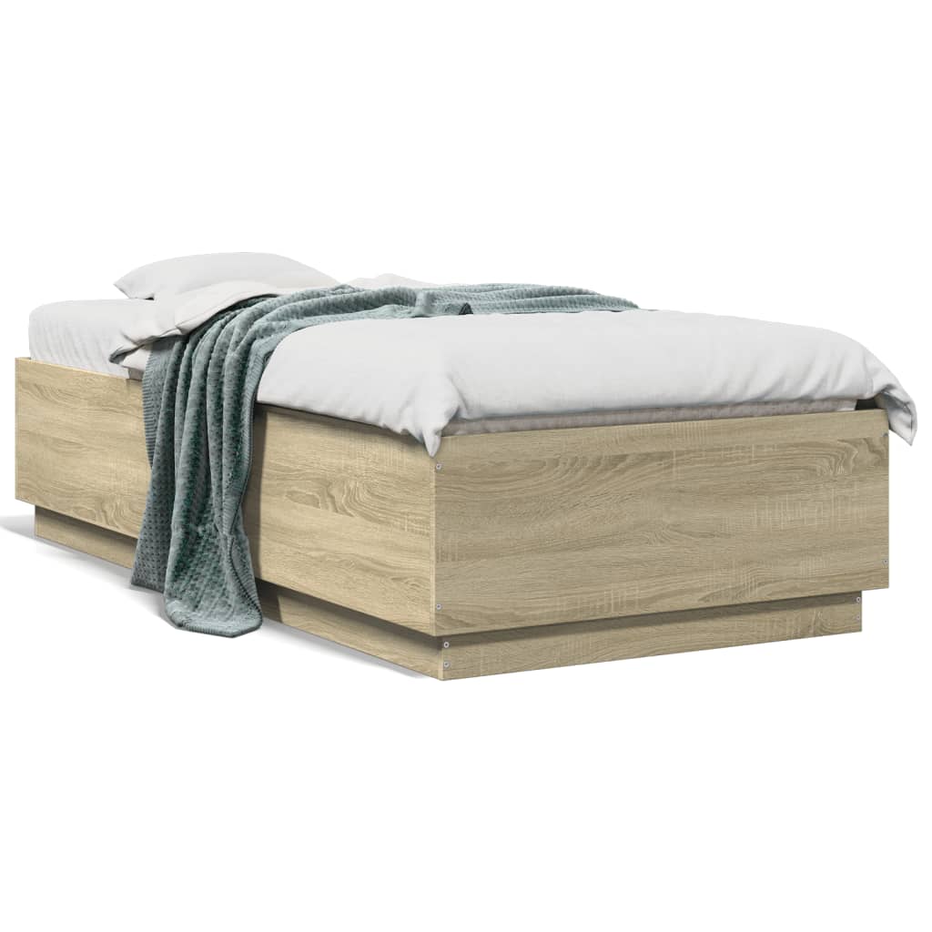 Sengeramme Sonoma Eik 90X190 Cm Konstruert Tre