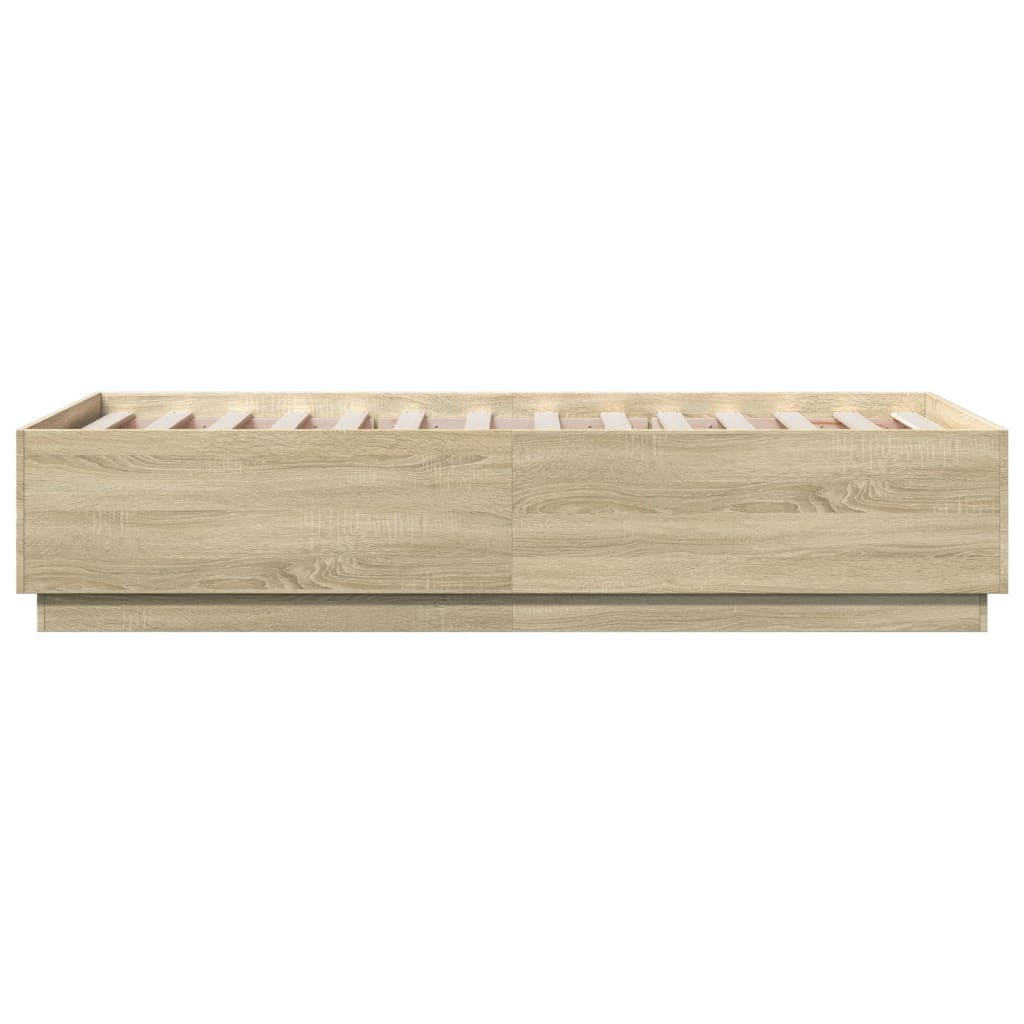 Sengeramme Sonoma Eik 90X190 Cm Konstruert Tre