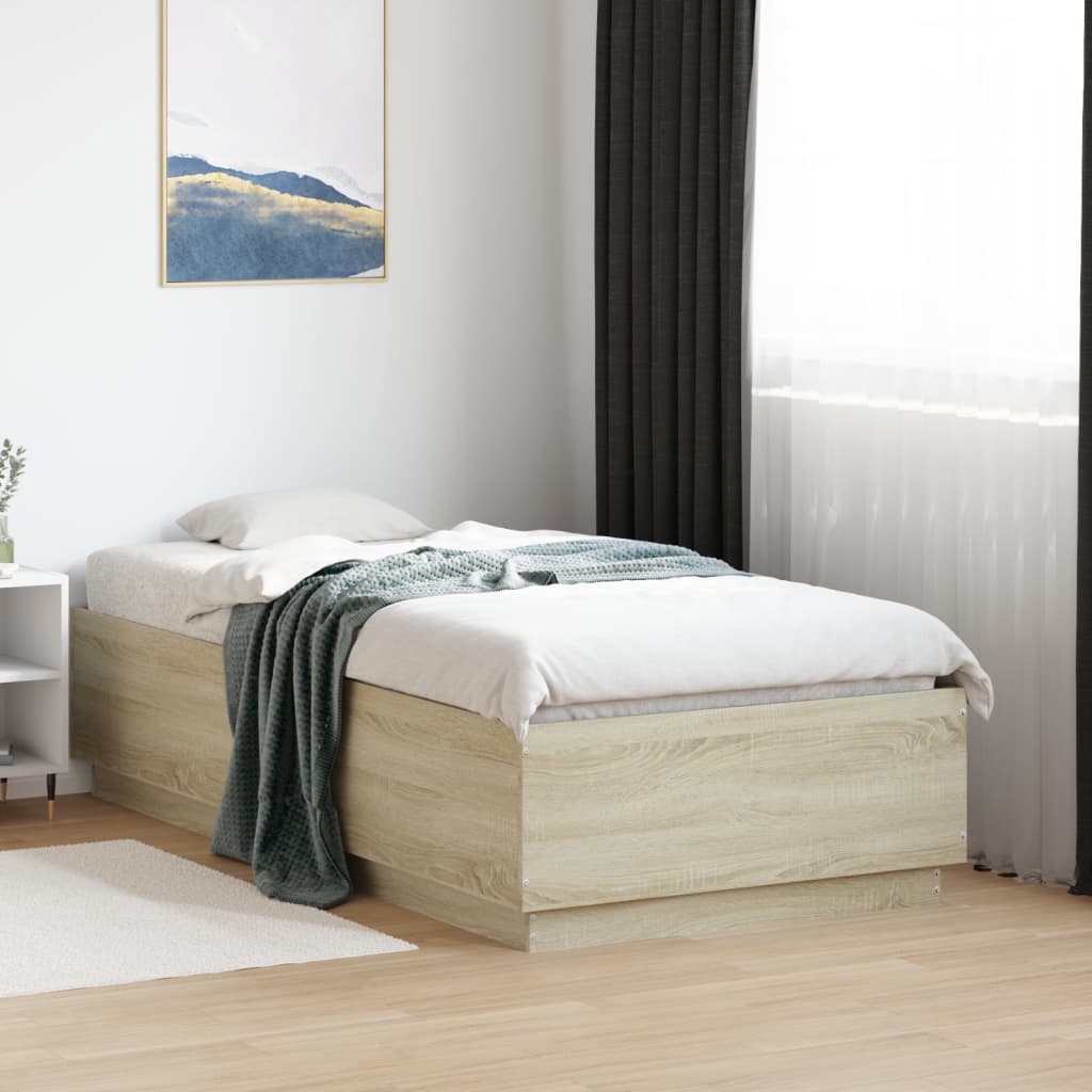 Sengeramme Sonoma Eik 90X190 Cm Konstruert Tre