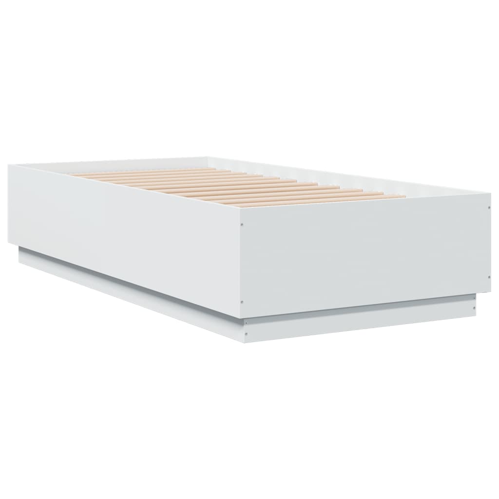 Sengeramme Hvit 75X190 Cm Konstruert Tre