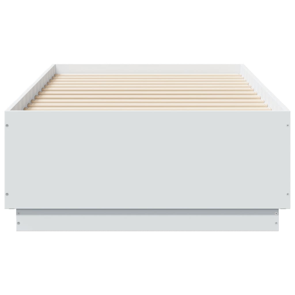 Sengeramme Hvit 75X190 Cm Konstruert Tre
