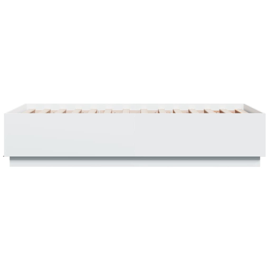Sengeramme Hvit 75X190 Cm Konstruert Tre