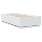 Sengeramme Hvit 75X190 Cm Konstruert Tre