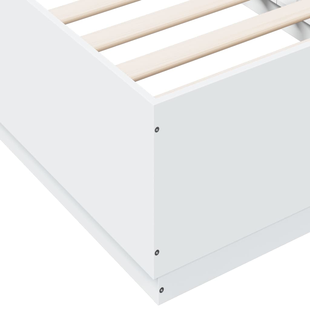 Sengeramme Hvit 75X190 Cm Konstruert Tre