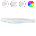 Sengeramme Med Led-Lys Hvit 200X200 Cm