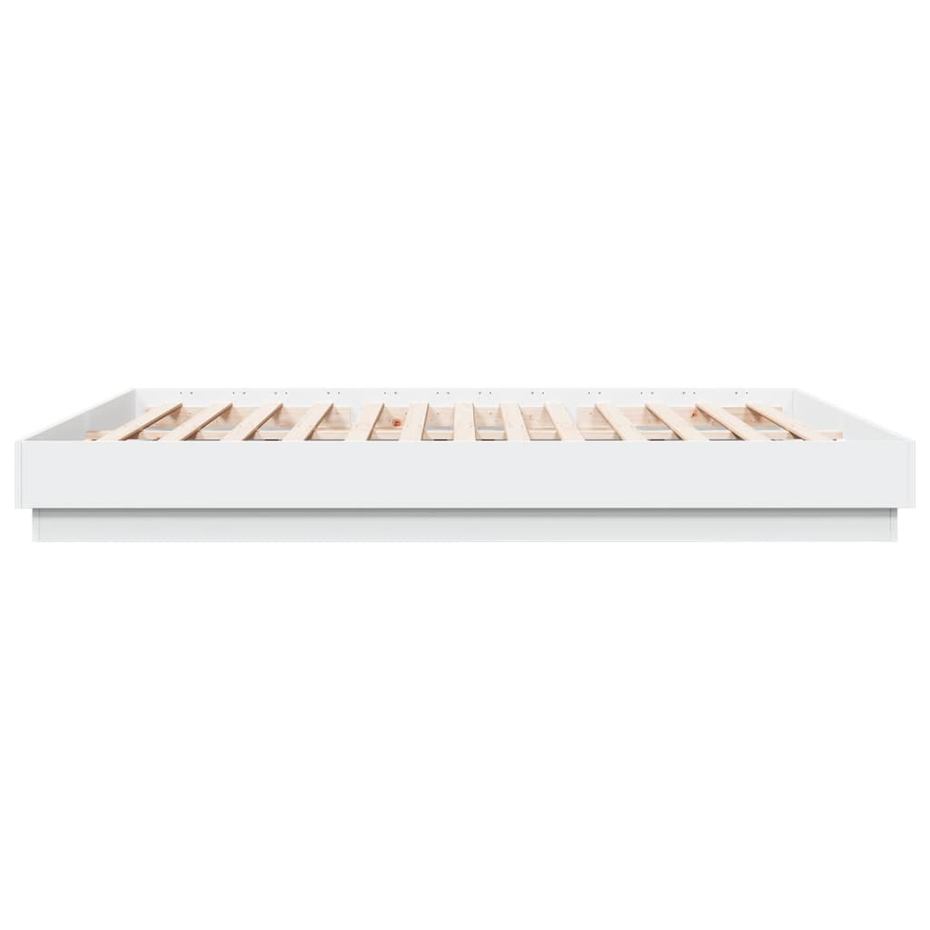 Sengeramme Med Led-Lys Hvit 200X200 Cm