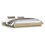 Sengeramme Med Led-Lys Sonoma Eik 200X200 Cm